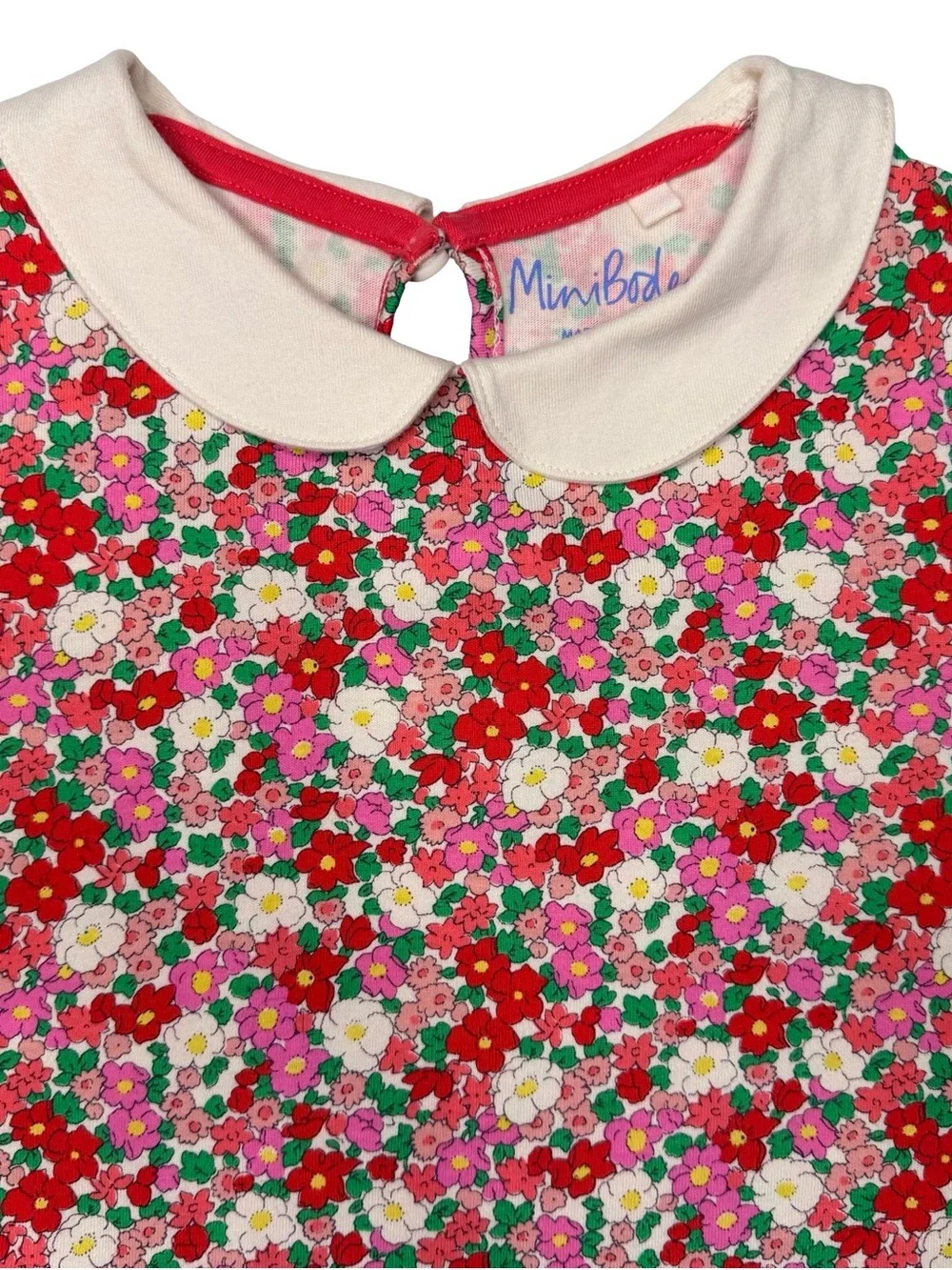 Mini Boden Bunny Appliqué Floral Pocket Tunic